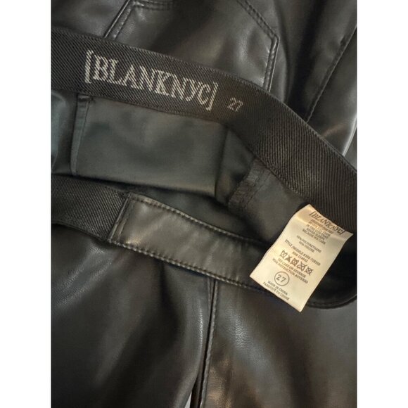 BLANK NYC Black Faux Leather Pull up Bell Bottom Flare Pants Size 27 - Picture 3 of 3